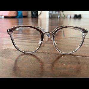 Clear Silver Round Frame Glasses